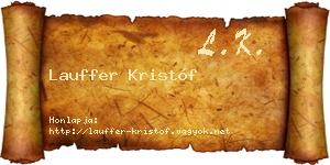 Lauffer Kristóf névjegykártya